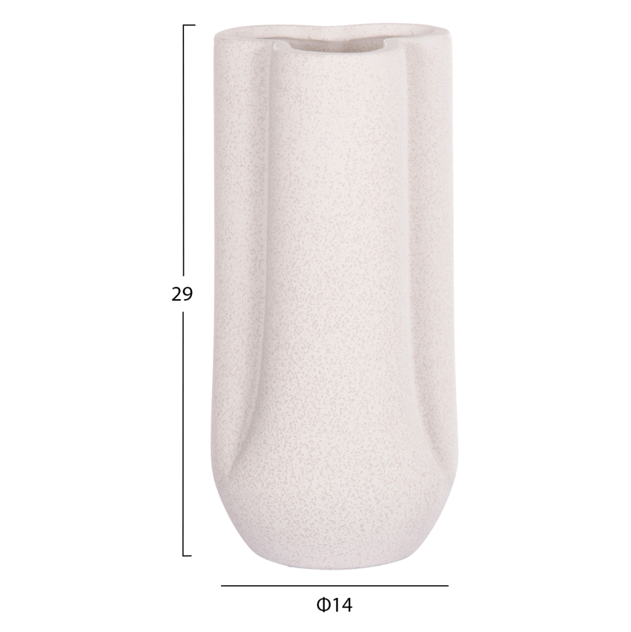 CERAMIC TABLE DECOR GLAZE HM4612.01 OFF WHITE WITH CRYSTALLIZATION Φ14x29Hcm. [2]