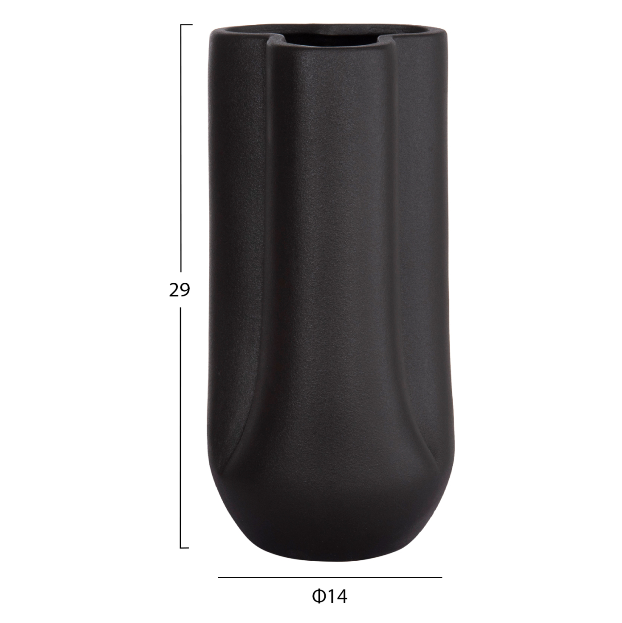 CERAMIC TABLE DECOR GLAZE HM4612.02 MATTE BLACK Φ14x29Hcm. [2]