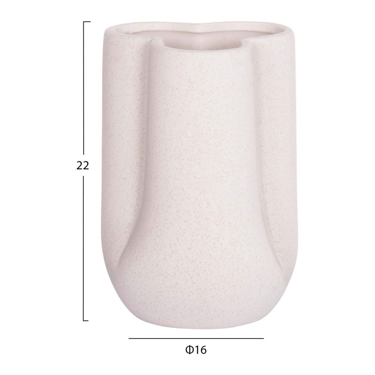 CERAMIC TABLE DECOR GLAZE HM4613.01 OFF WHITE WITH CRYSTALLIZATION Φ16x22Hcm. [2]