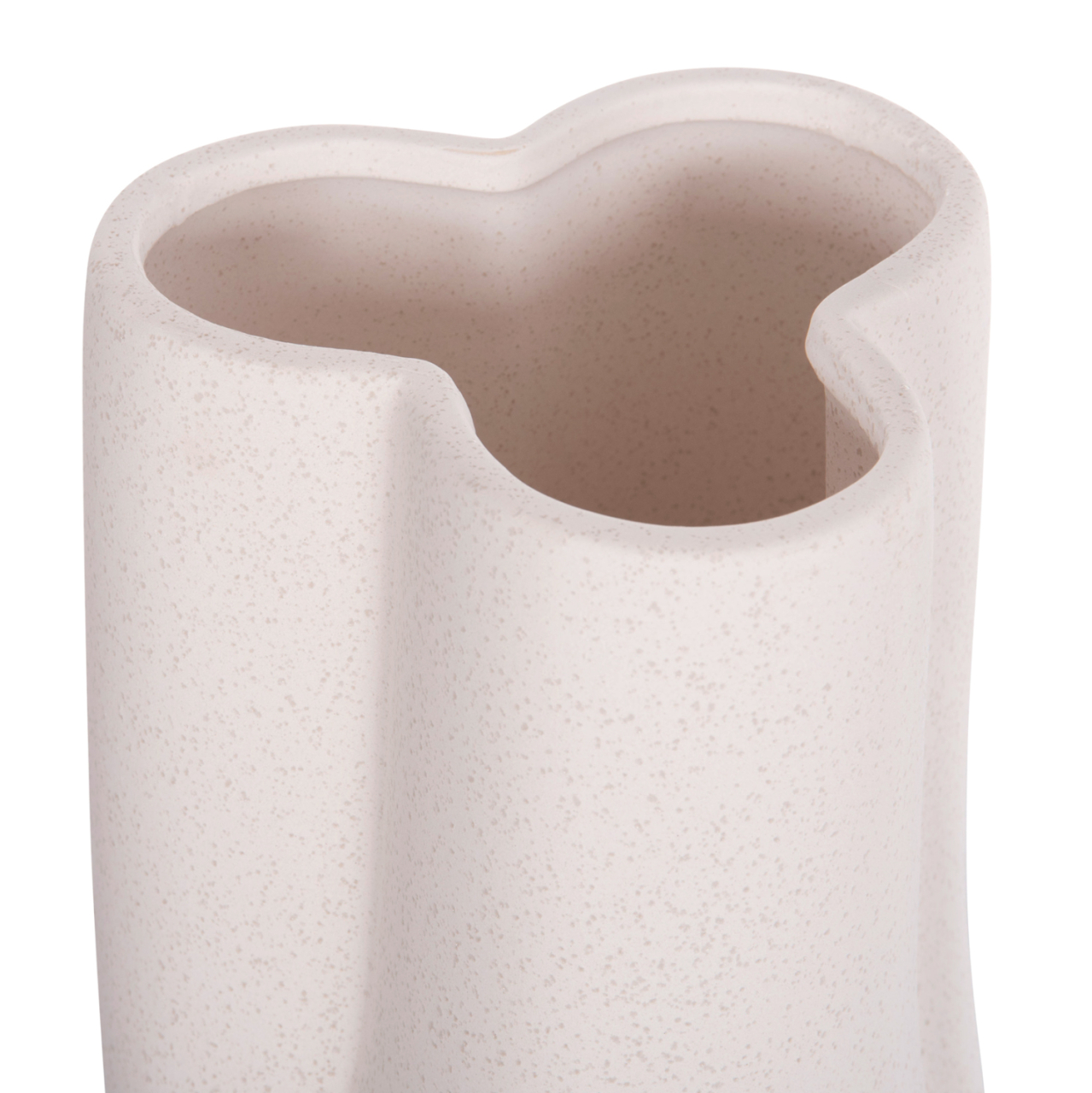 CERAMIC TABLE DECOR GLAZE HM4613.01 OFF WHITE WITH CRYSTALLIZATION Φ16x22Hcm. [6]