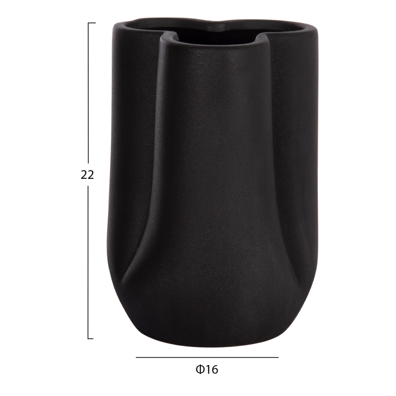 CERAMIC TABLE DECOR GLAZE HM4613.02 MATTE BLACK Φ16x22Hcm. [2]