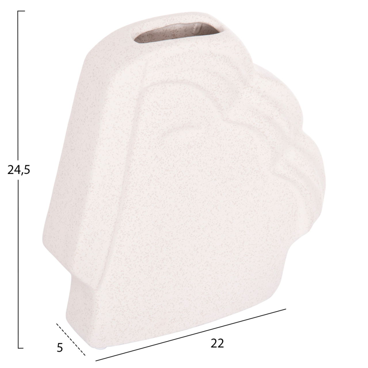 CERAMIC TABLE DECOR HUMANS HM4585 OFF WHITE WITH CRYSTALLISATION 22x5x24.5Hcm. [2]