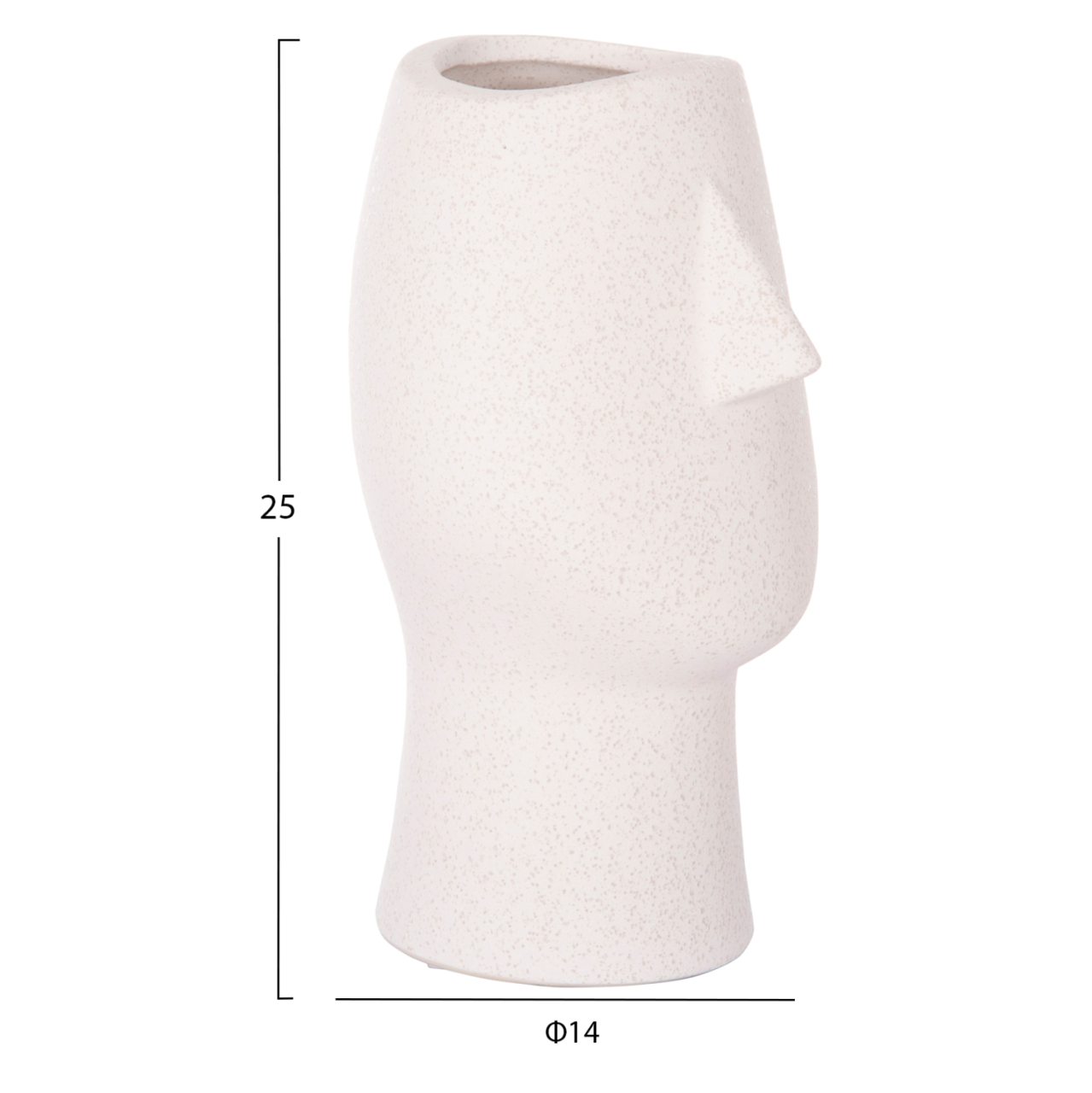 CERAMIC TABLE DECOR HUMANS HM4631 OFF WHITE WITH CRYSTALLIZATION Φ14x25Hcm. [2]