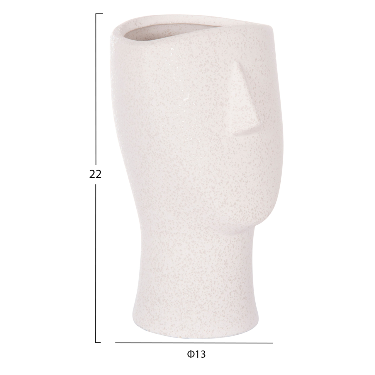 CERAMIC TABLE DECOR HUMANS HM4632 OFF WHITE WITH CRYSTALLIZATION Φ13x22Hcm. [2]