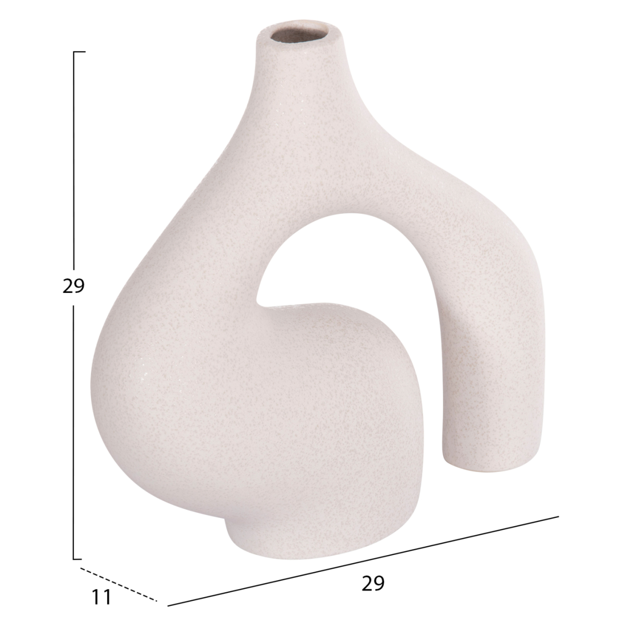 CERAMIC TABLE DECOR ISIL HM4597.01 OFF WHITE WITH CRYSTALLIZATION 29x11x29Hcm. [2]