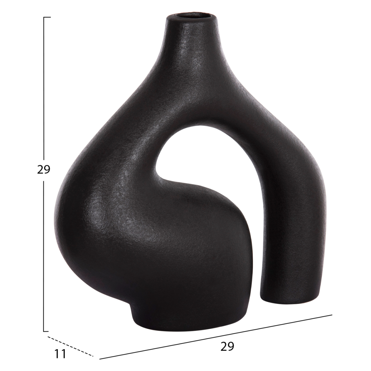 CERAMIC TABLE DECOR ISIL HM4597.02 BLACK MATTE 29.5x11x29Hcm. [2]