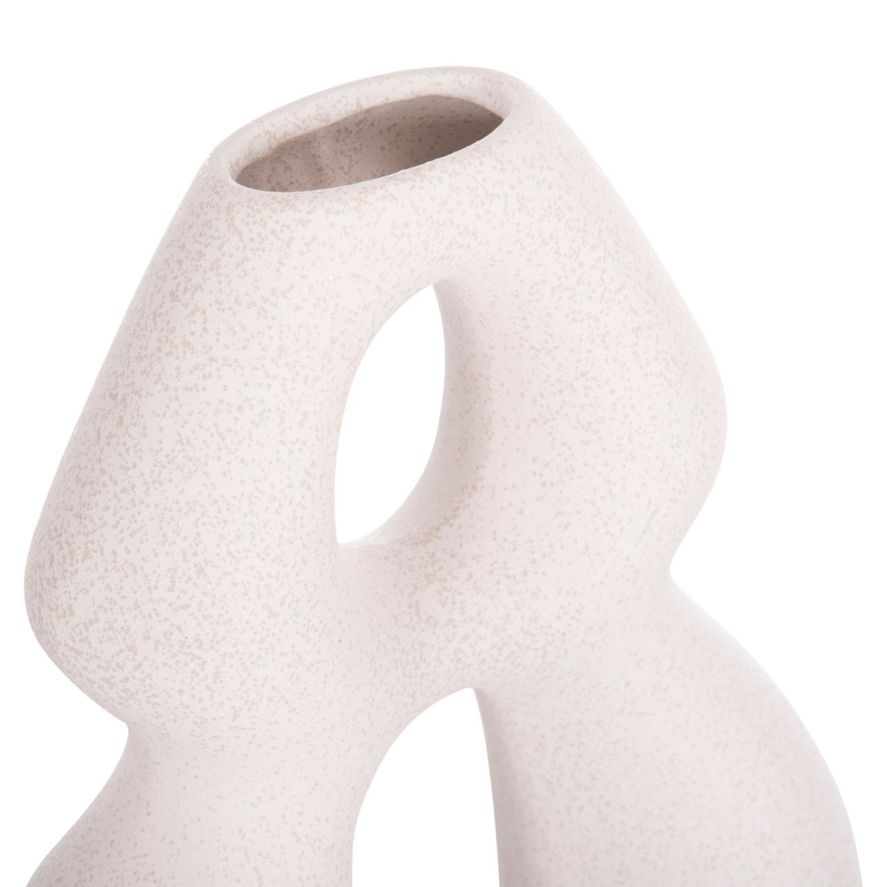 CERAMIC TABLE DECOR ISIL HM4598.01 OFF WHITE WITH CRYSTALLIZATION 26x9.5x29.5Hcm. [6]