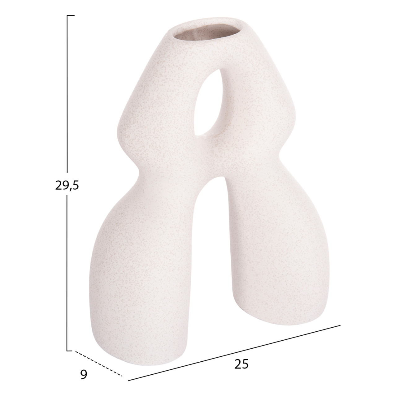 CERAMIC TABLE DECOR ISIL HM4598.01 OFF WHITE WITH CRYSTALLIZATION 26x9.5x29.5Hcm. [2]