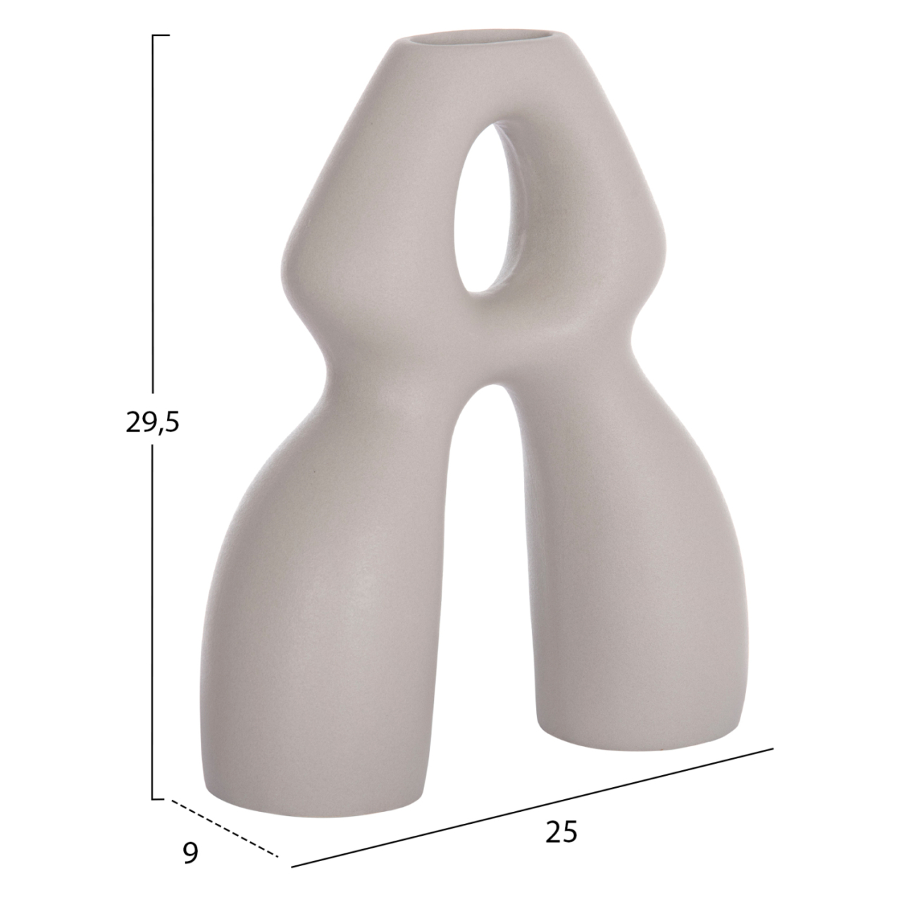 CERAMIC TABLE DECOR ISIL HM4598.03 MATTE GREY 26x9.5x29.5Hcm. [2]