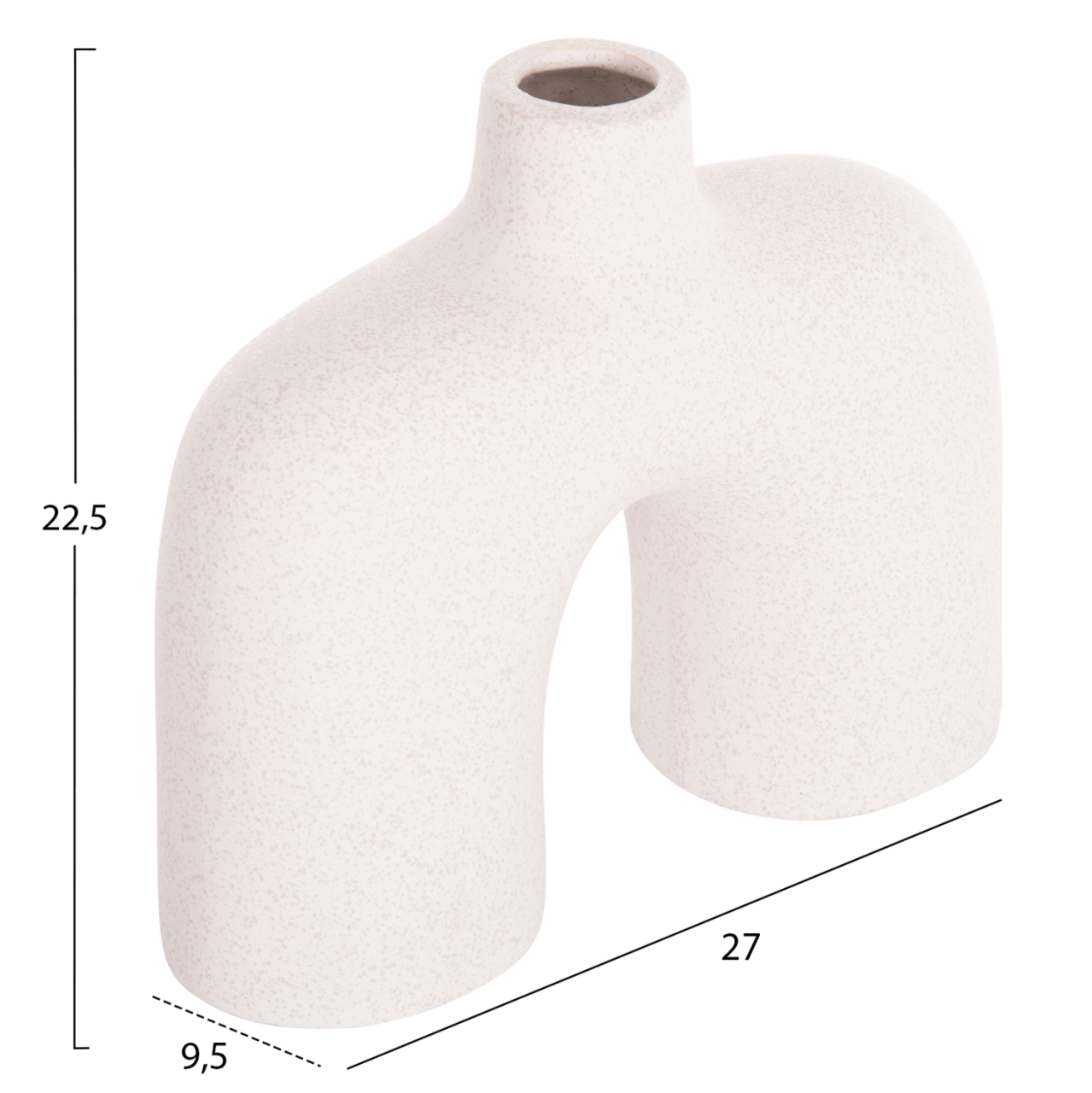 CERAMIC TABLE DECOR ISIL HM4600.01 OFF WHITE WITH CRYSTALLISATION 27x9.5x22.5Hcm. [2]
