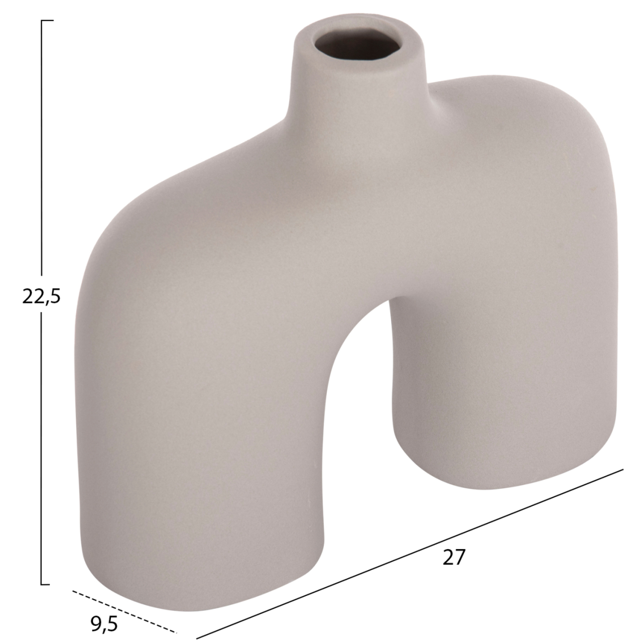 CERAMIC TABLE DECOR ISIL HM4600.03 MATTE GREY 27x9,5x22,5H cm. [2]