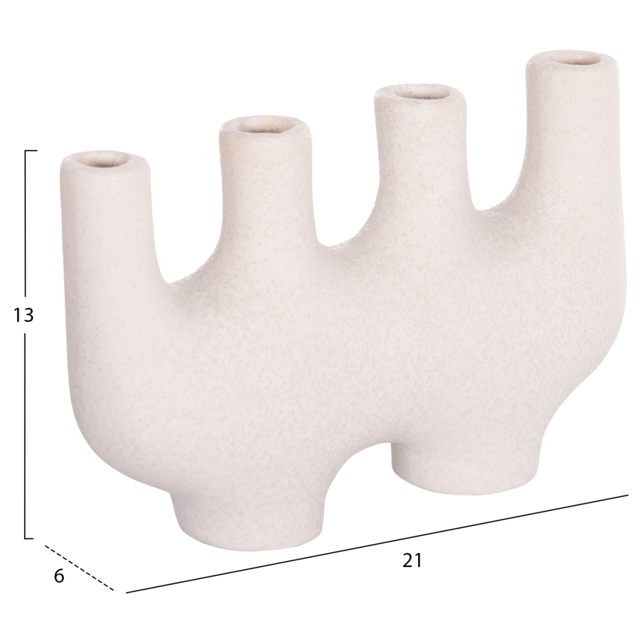 CERAMIC TABLE DECOR MANI HM4641.01 OFF WHITE WITH CRYSTALLISATION 21x6x13Hcm. [2]