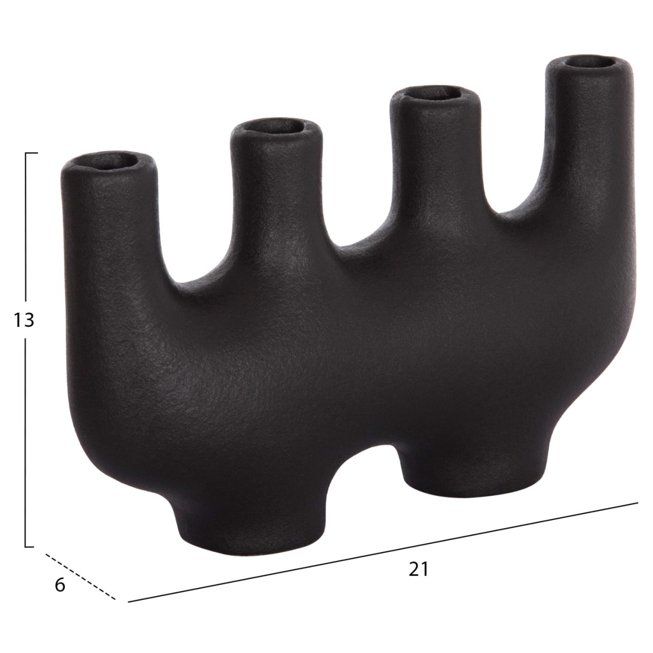 CERAMIC TABLE DECOR MANI HM4641.02 MATTE BLACK 21x6x13Hcm. [2]