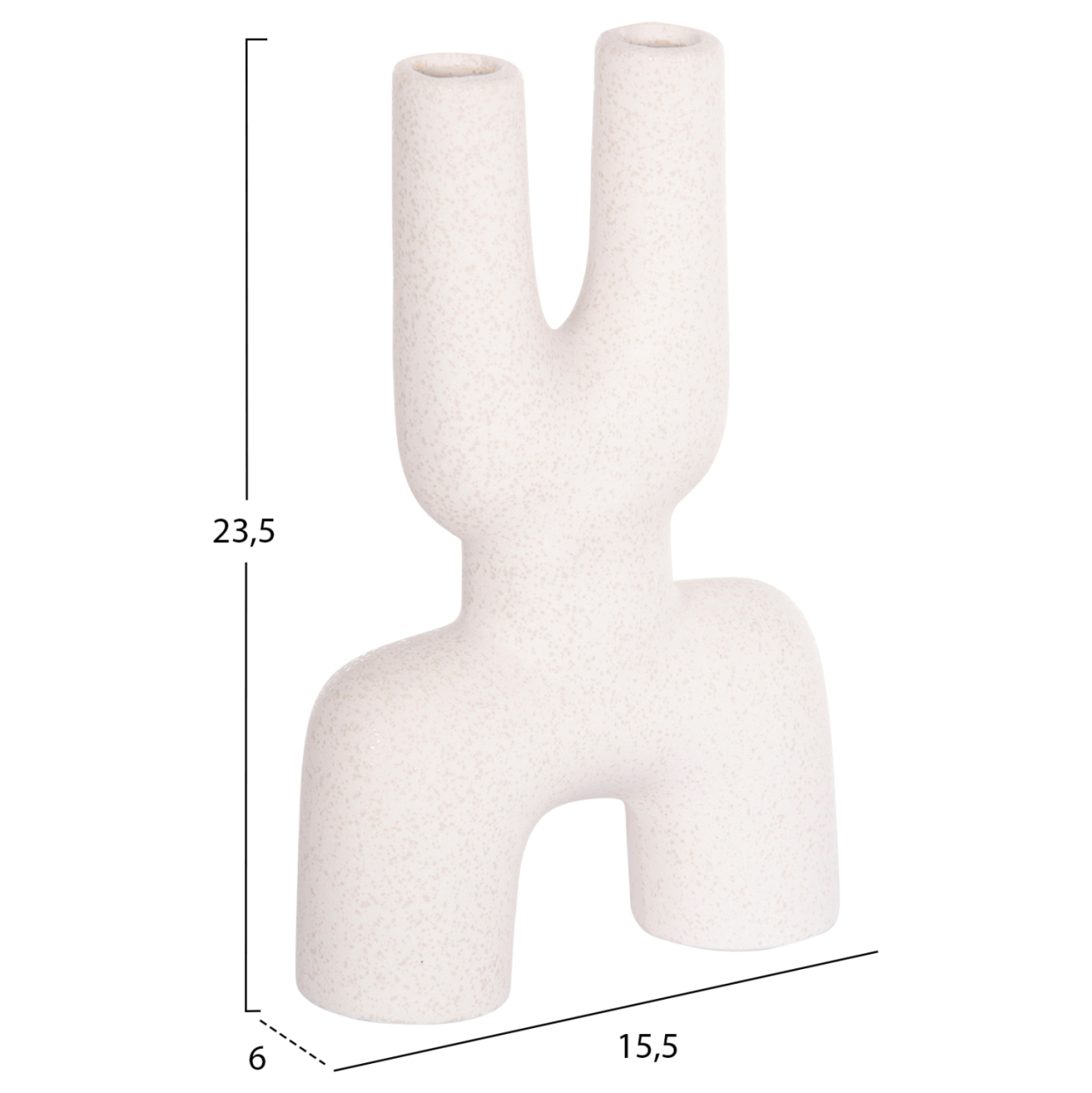 CERAMIC TABLE DECOR MANI HM4642.01 OFF WHITE WITH CRYSTALLISATION 15.5x6x23.5Hcm. [2]