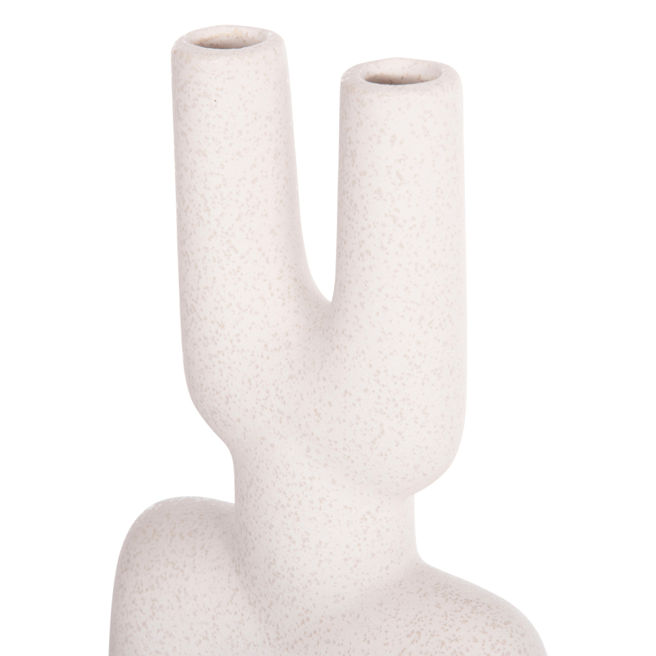 CERAMIC TABLE DECOR MANI HM4642.01 OFF WHITE WITH CRYSTALLISATION 15.5x6x23.5Hcm. [6]