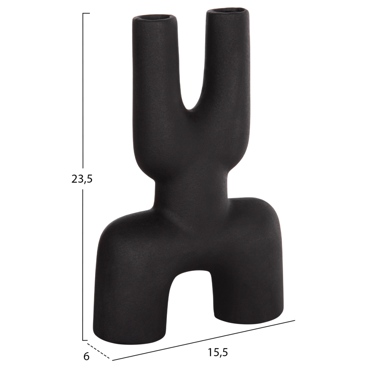 CERAMIC TABLE DECOR MANI HM4642.02 BLACK MATTE 15.5x6x23.5Hcm. [2]