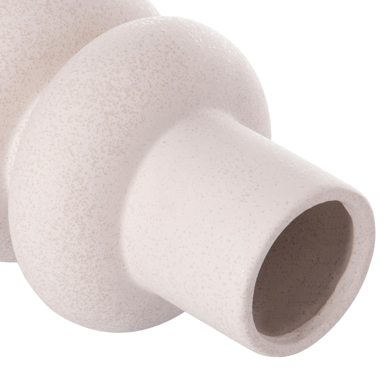 CERAMIC TABLE DECOR ROOK HM4627.01 OFF WHITE WITH CRYSTALLISATION Φ16x25,5Hcm. [5]