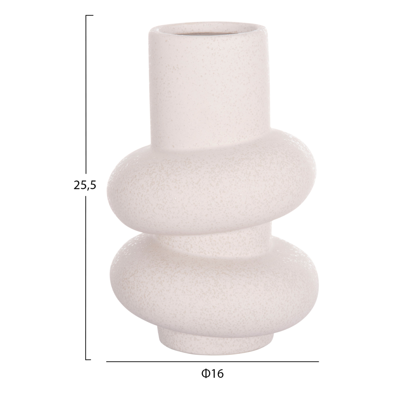 CERAMIC TABLE DECOR ROOK HM4627.01 OFF WHITE WITH CRYSTALLISATION Φ16x25,5Hcm. [2]