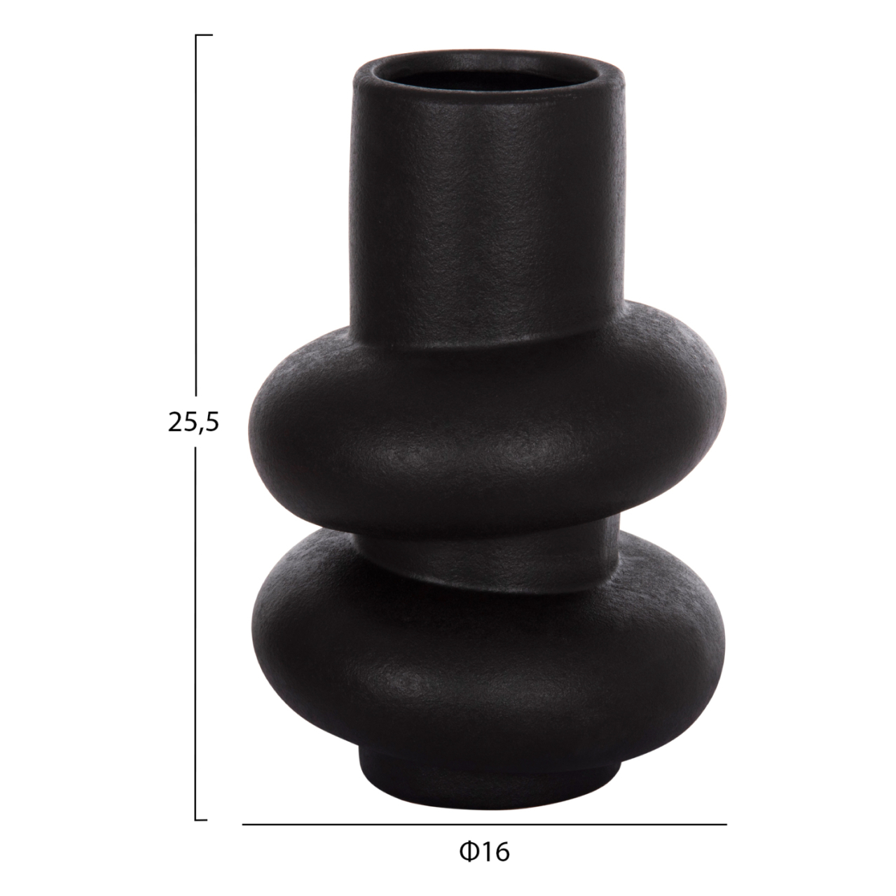 CERAMIC TABLE DECOR ROOK HM4627.02 MATTE BLACK Φ16x25,5Hcm. [2]