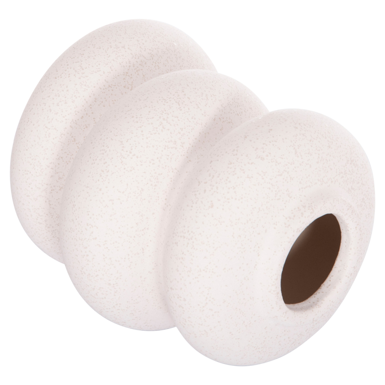 CERAMIC TABLE DECOR ROOK HM4628.01 OFF WHITE WITH CRYSTALLISATION Φ14x19Hcm. [4]