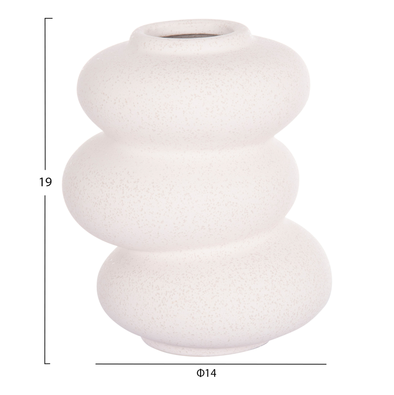 CERAMIC TABLE DECOR ROOK HM4628.01 OFF WHITE WITH CRYSTALLISATION Φ14x19Hcm. [2]