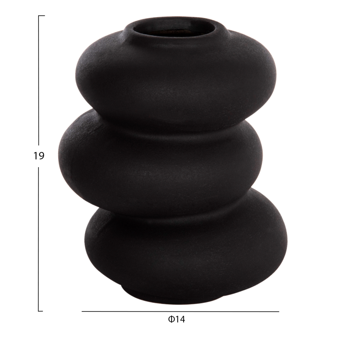 CERAMIC TABLE DECOR ROOK HM4628.02 MATTE BLACK Φ14x19Hcm. [2]