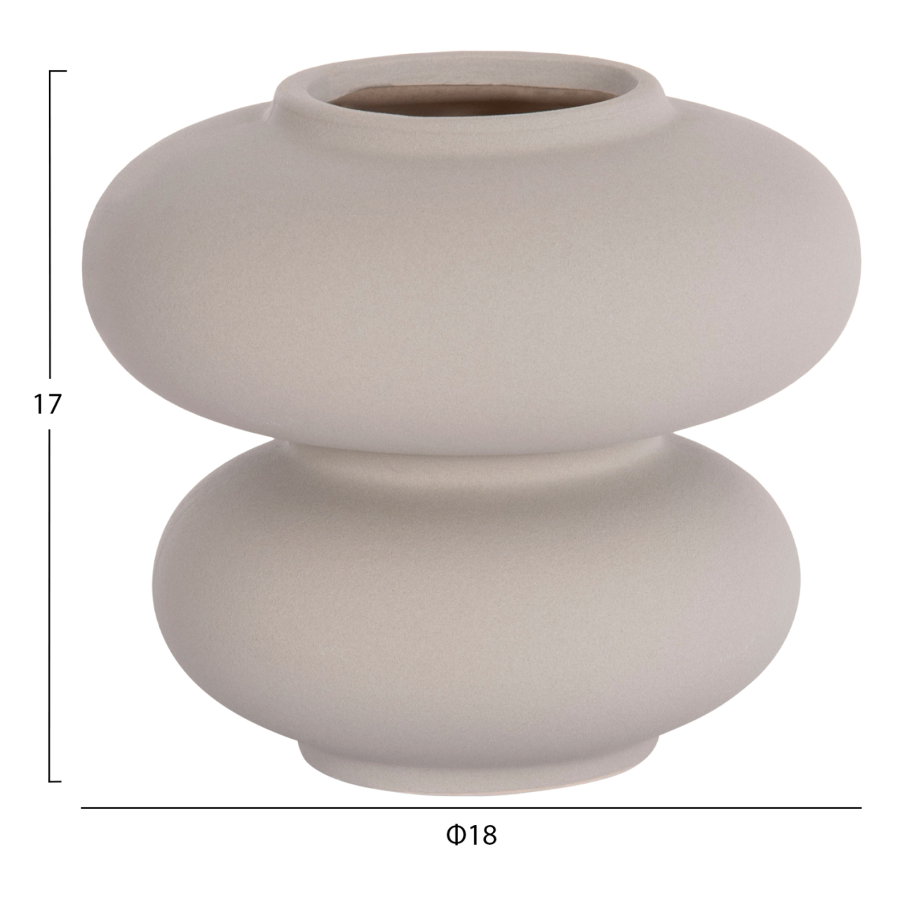 CERAMIC TABLE DECOR ROOK HM4629.03 MATTE GREY Φ18x17Hcm. [2]
