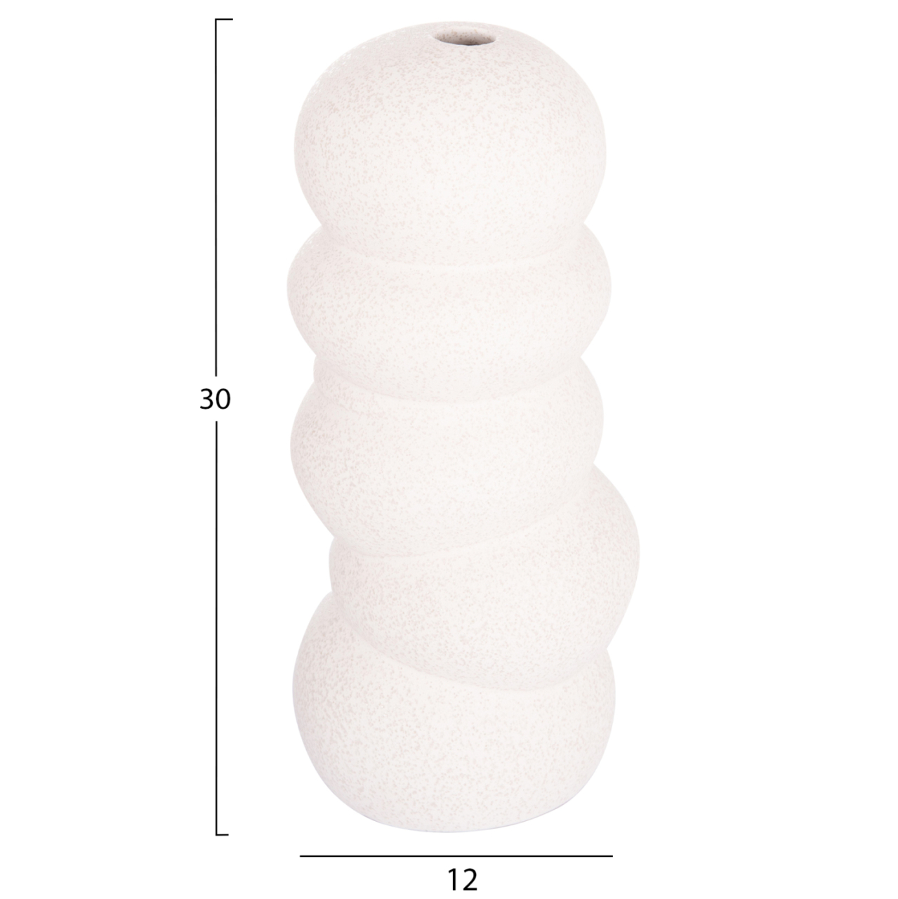 CERAMIC TABLE DECOR ROOK HM4630.01 OFF WHITE WITH CRYSTALLISATION Φ13x31Hcm. [2]