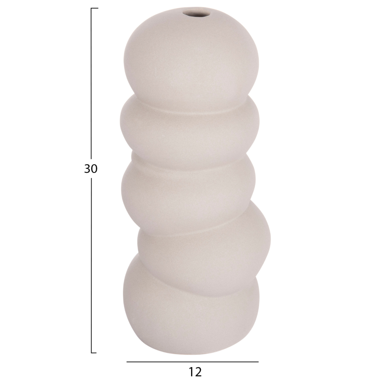 CERAMIC TABLE DECOR ROOK HM4630.03 MATTE GREY Φ12x30Hcm. [2]