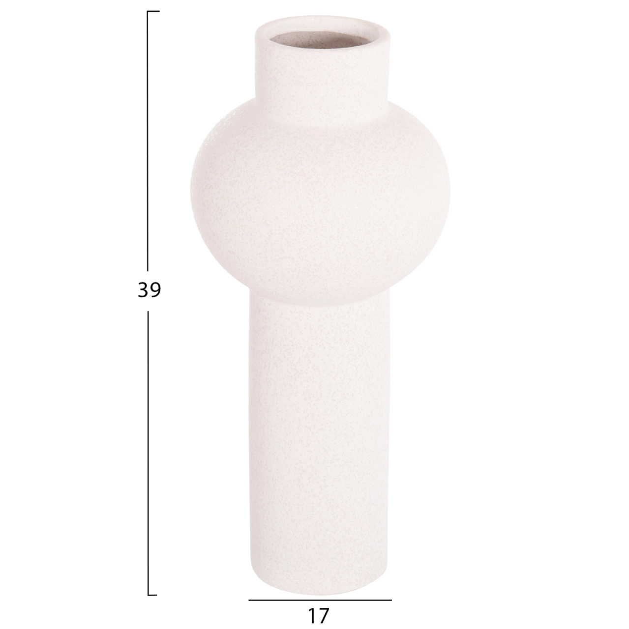 CERAMIC TABLE DECOR SCEPTER HM4604.01 OFF WHITE WITH CRYSTALLISATION Φ17x39Hcm. [2]