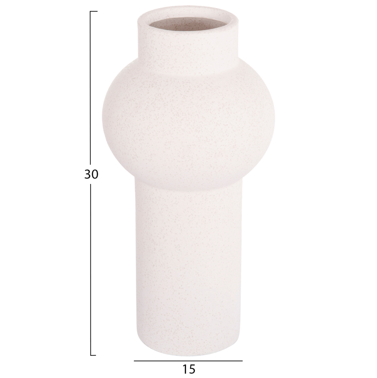 CERAMIC TABLE DECOR SCEPTER HM4605.01 OFF WHITE WITH CRYSTALLISATION Φ15x30Hcm. [2]