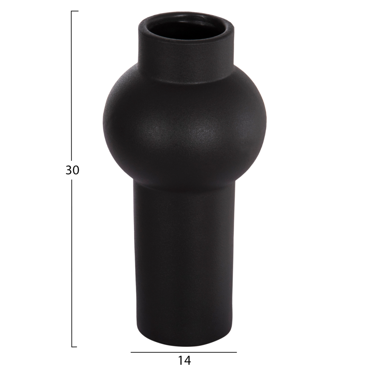 CERAMIC TABLE DECOR SCEPTER HM4605.02 MATTE BLACK Φ15x30Hcm. [2]