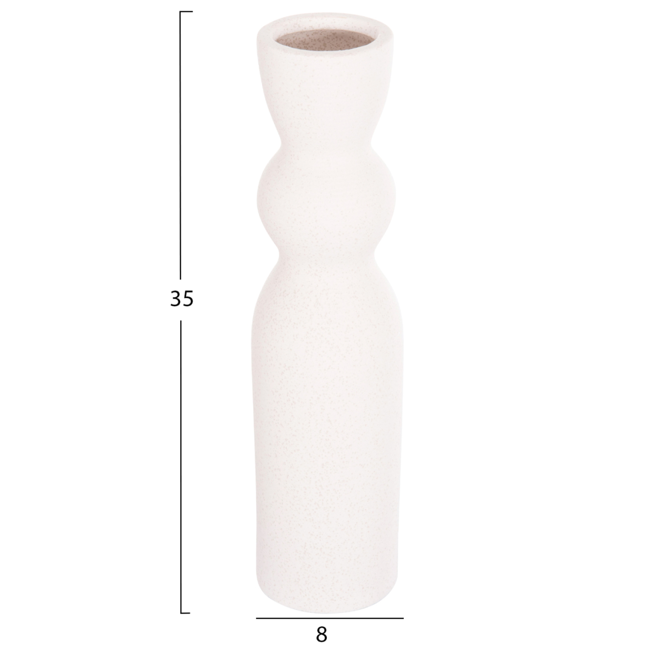 CERAMIC TABLE DECOR SCEPTER HM4614.01 OFF WHITE WITH CRYSTALLIZATION Φ8.5x35Hcm. [2]