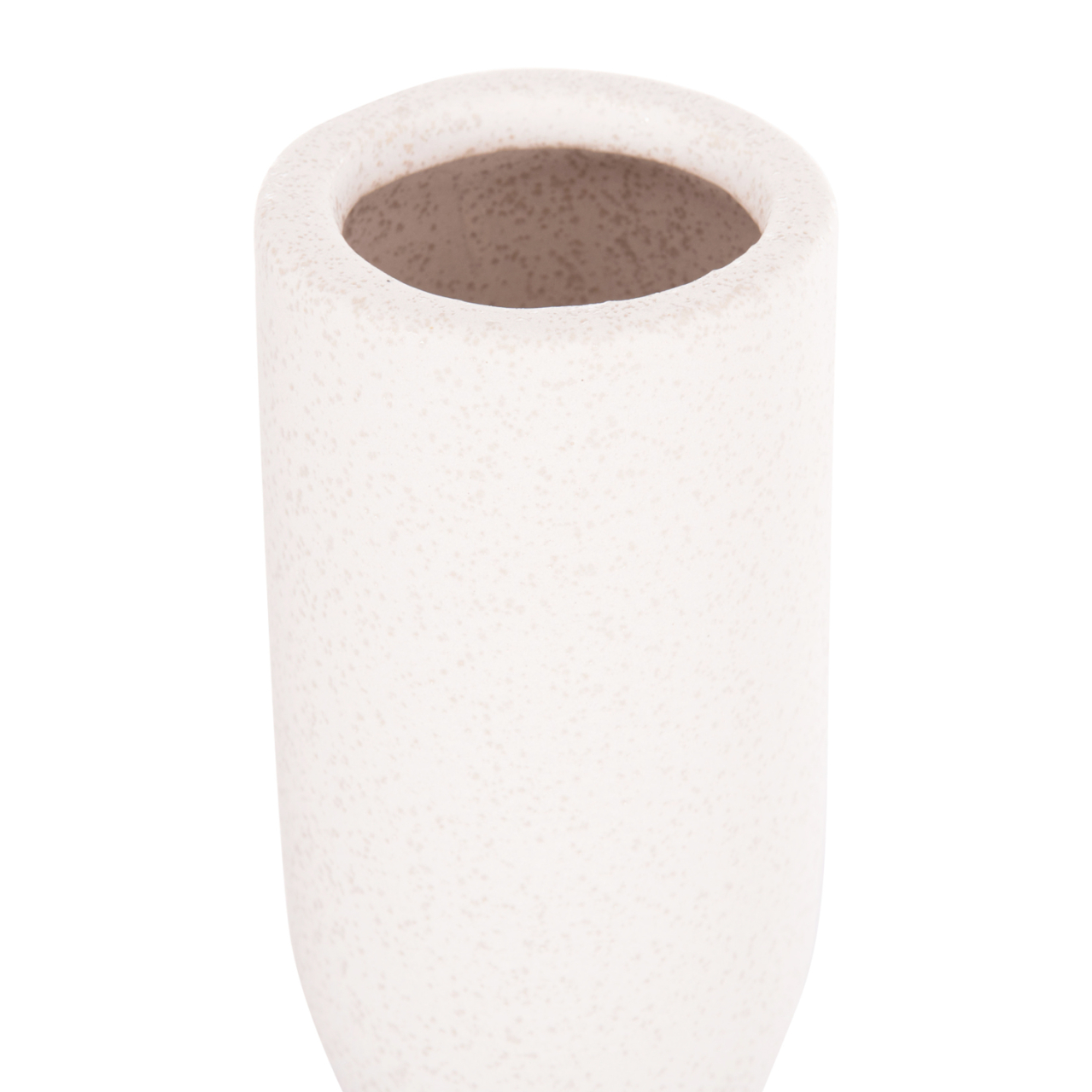 CERAMIC TABLE DECOR SCEPTER HM4615.01 OFF WHITE WITH CRYSTALLIZATION Φ7.5x30.5Hcm. [5]