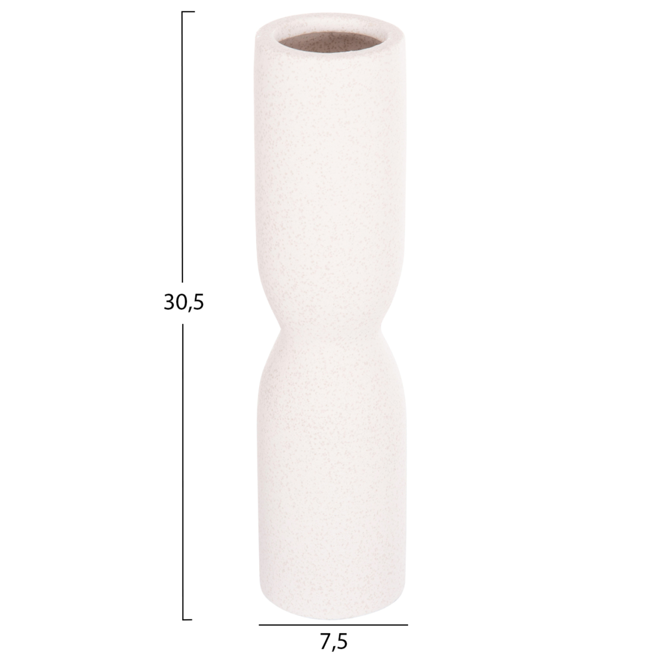 CERAMIC TABLE DECOR SCEPTER HM4615.01 OFF WHITE WITH CRYSTALLIZATION Φ7.5x30.5Hcm. [2]