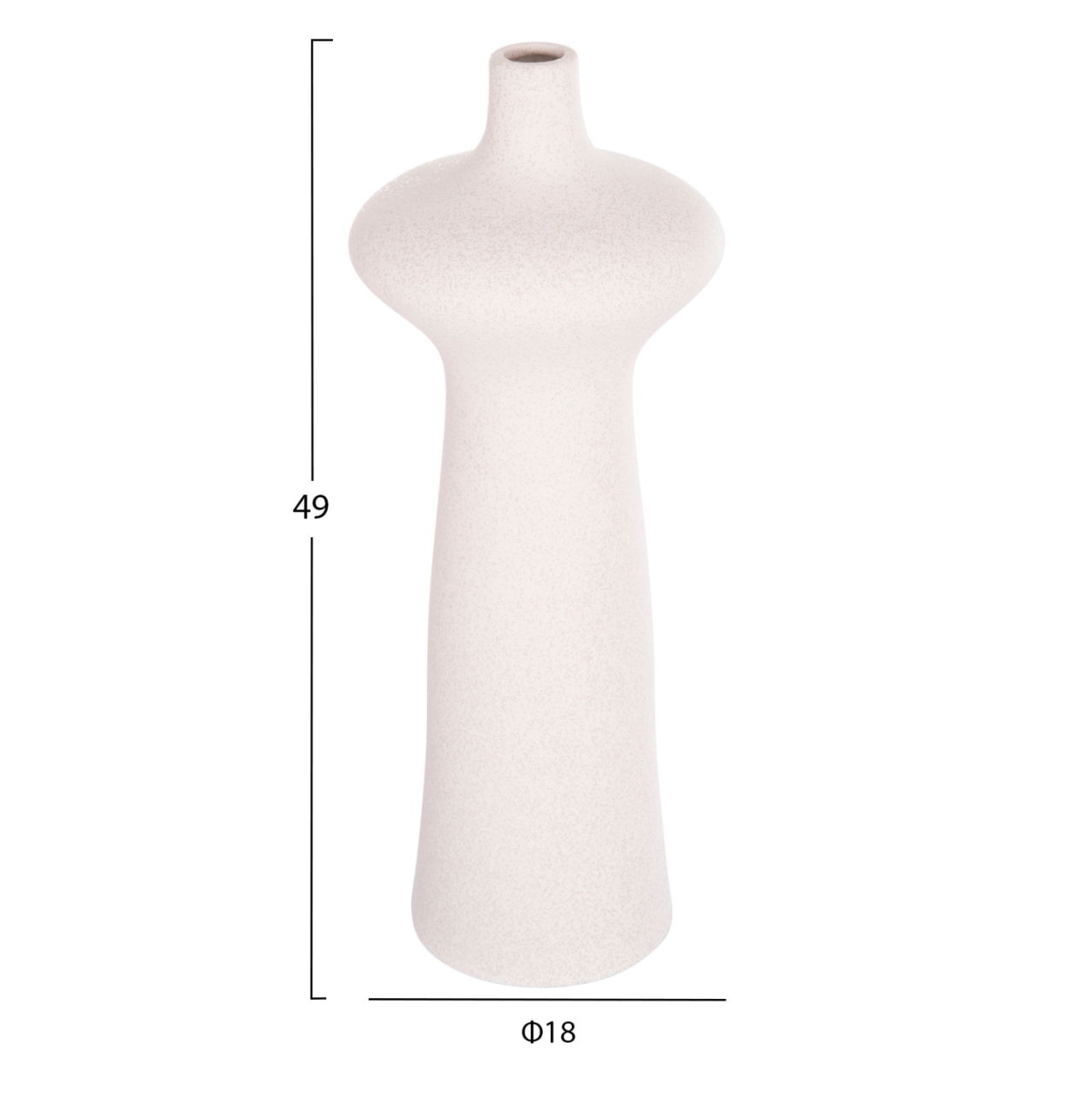 CERAMIC TABLE DECOR SCEPTER HM4636.01 OFF WHITE WITH CRYSTALLIZATION Φ18x49Hcm. [2]