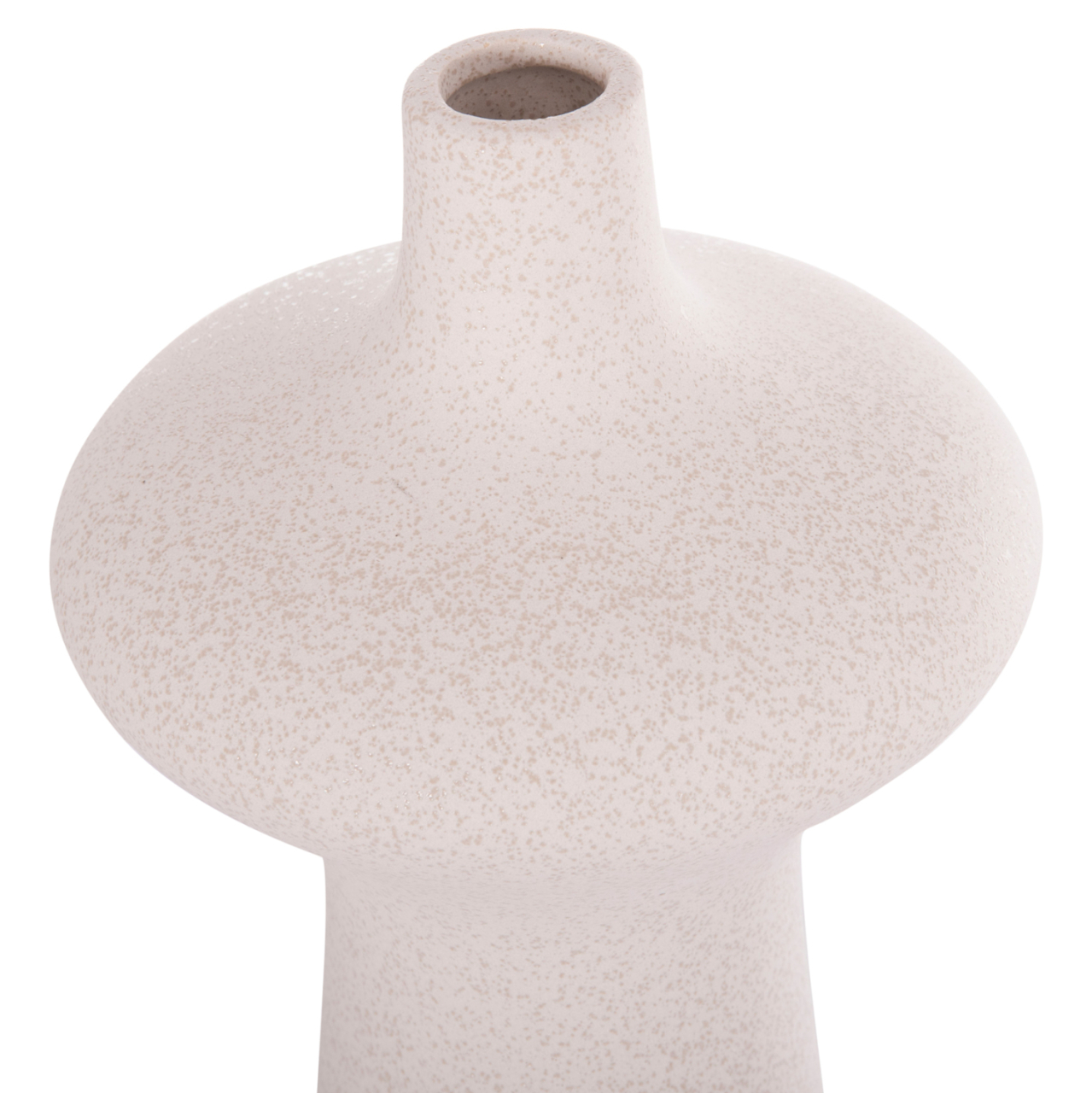 CERAMIC TABLE DECOR SCEPTER HM4636.01 OFF WHITE WITH CRYSTALLIZATION Φ18x49Hcm. [6]