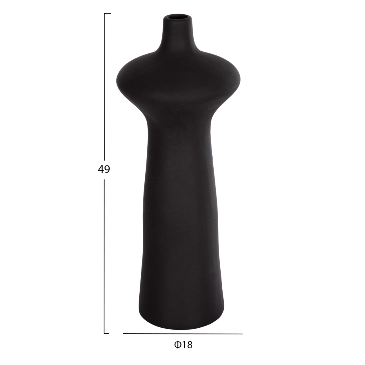 CERAMIC TABLE DECOR SCEPTER HM4636.02 MATTE BLACK Φ18x49Hcm. [2]
