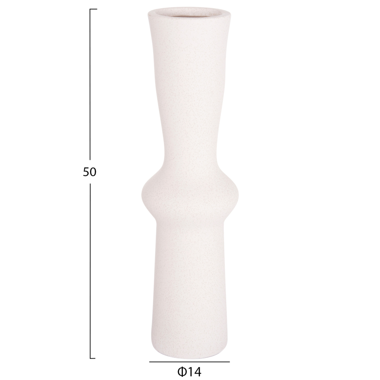 CERAMIC TABLE DECOR SCEPTER HM4637.01 OFF WHITE WITH CRYSTALLIZATION Φ14x50Hcm. [2]