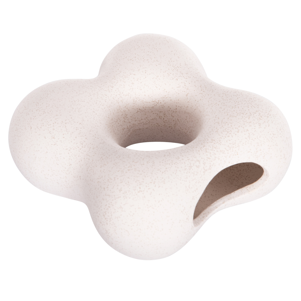 CERAMIC TABLE DECOR SEBOR HM4594.01 OFF WHITE WITH CRYSTALLIZATION 18x9x18Hcm. [6]