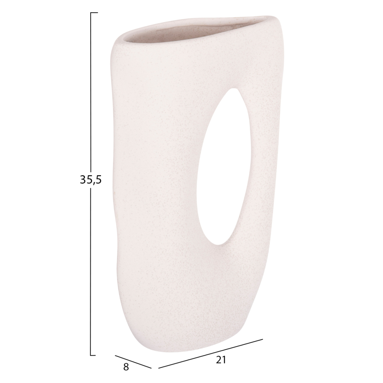 CERAMIC TABLE DECOR SEBOR HM4626.01 OFF WHITE WITH CRYSTALLISATION 21x8x35.5Hcm. [2]