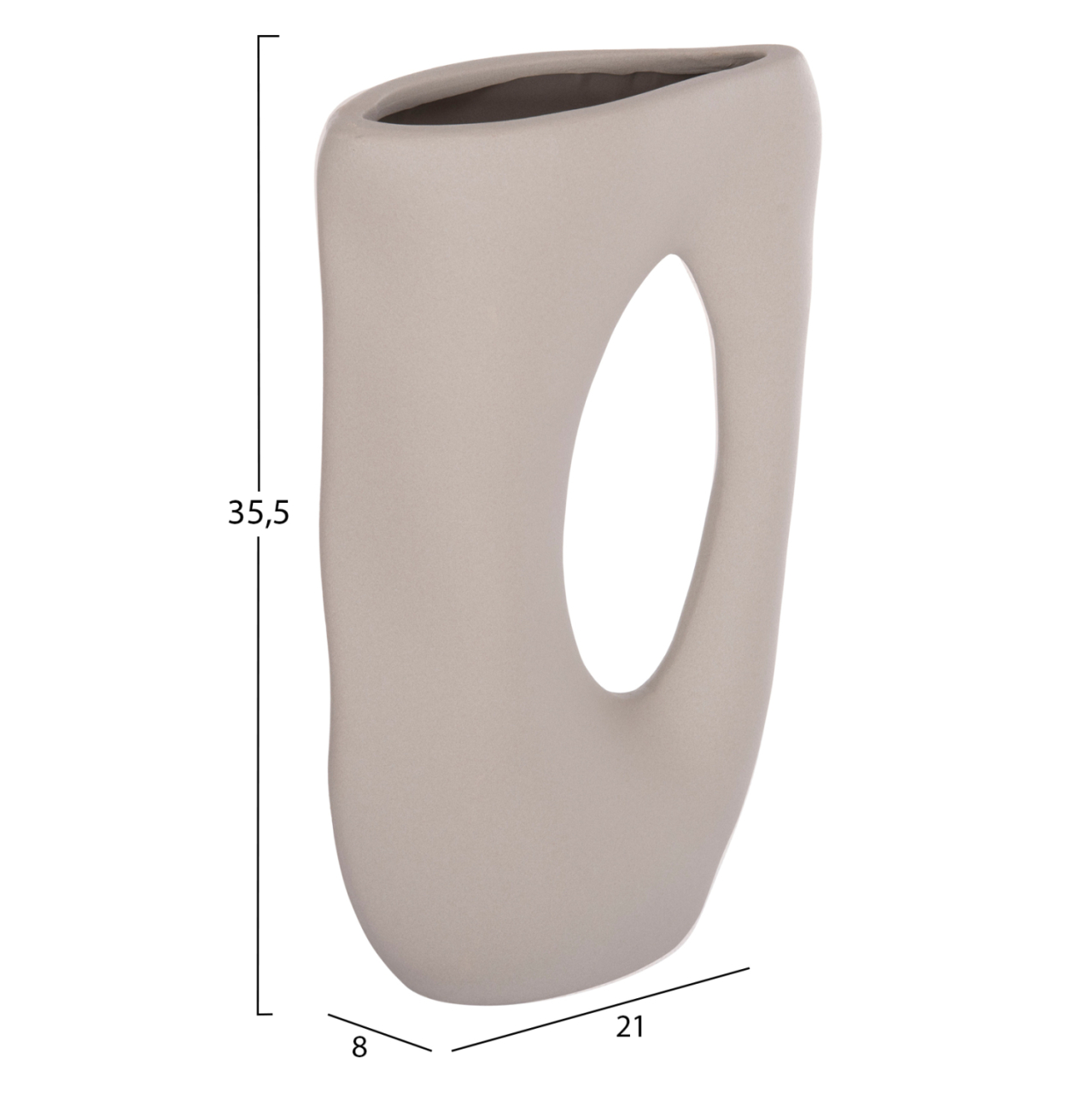 CERAMIC TABLE DECOR SEBOR HM4626.02 MATTE GREY 21x8x35.5Hcm. [2]
