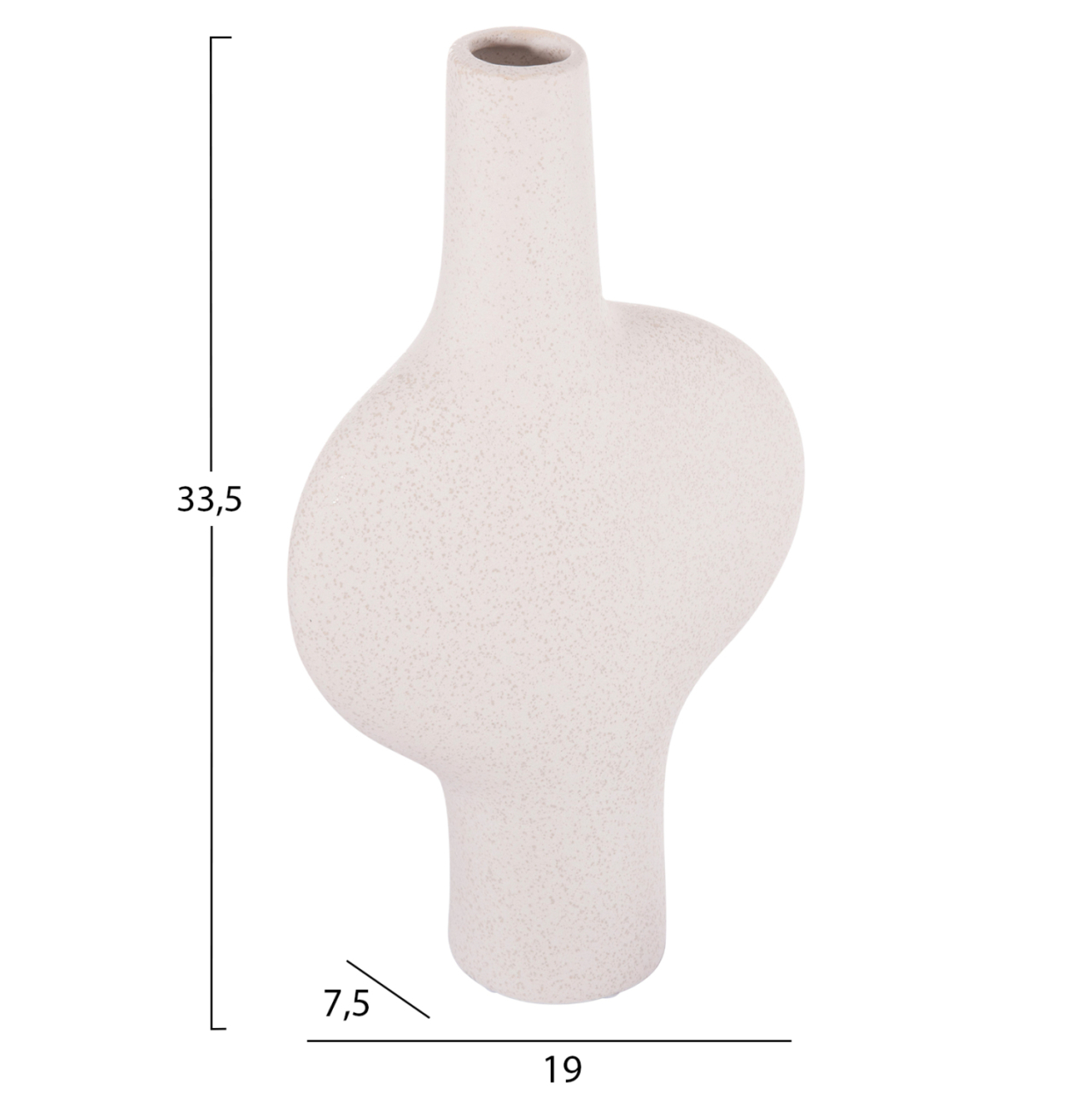 CERAMIC TABLE DECOR SERIES ARKEN HM4620.01 OFF WHITE WITH CRYSTALLISATION 19x7,5x33,5Hcm. [2]