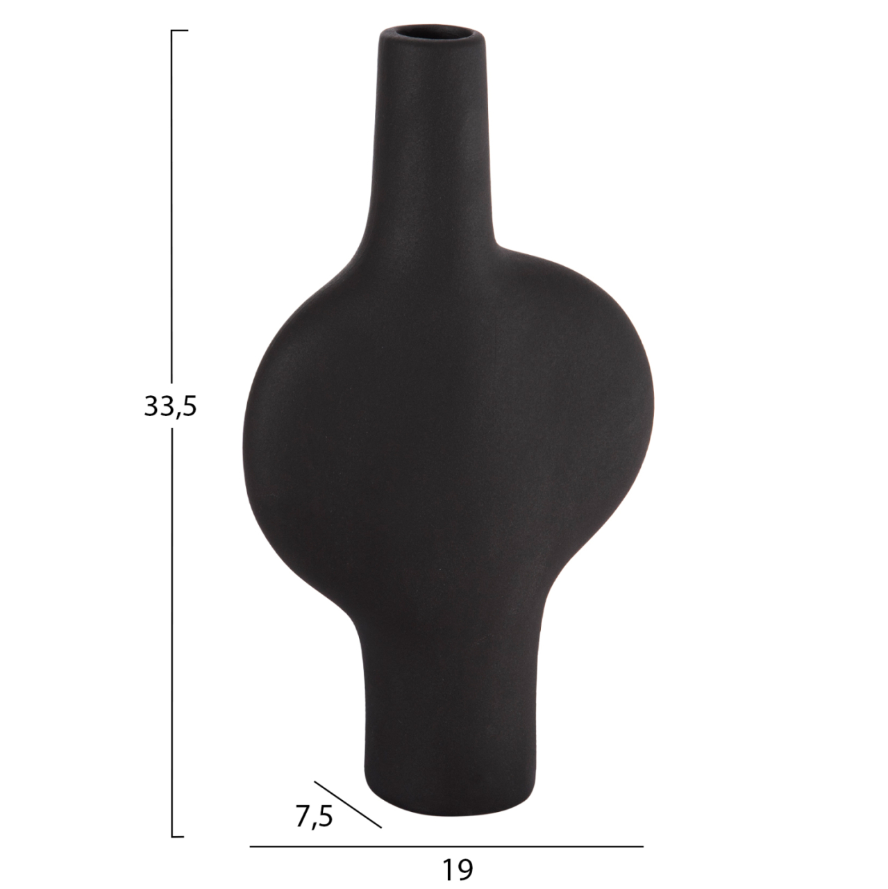 CERAMIC TABLE DECOR SERIES ARKEN HM4620.02 MATTE BLACK 19x7,5x33,5Hcm. [2]