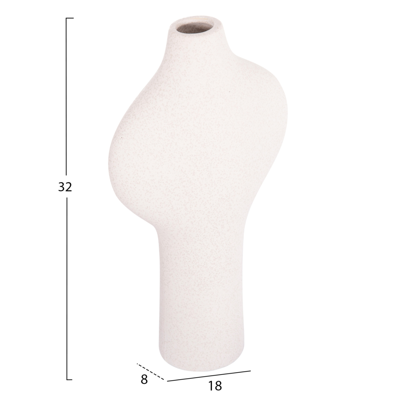 CERAMIC TABLE DECOR SERIES ARKEN HM4621.01 OFF WHITE WITH CRYSTALLISATION 18x8x32Hcm. [2]