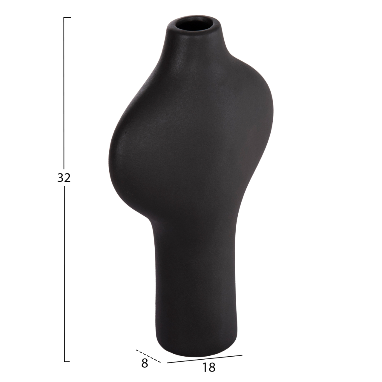 CERAMIC TABLE DECOR SERIES ARKEN HM4621.02 MATTE BLACK 18x8x32Hcm. [2]