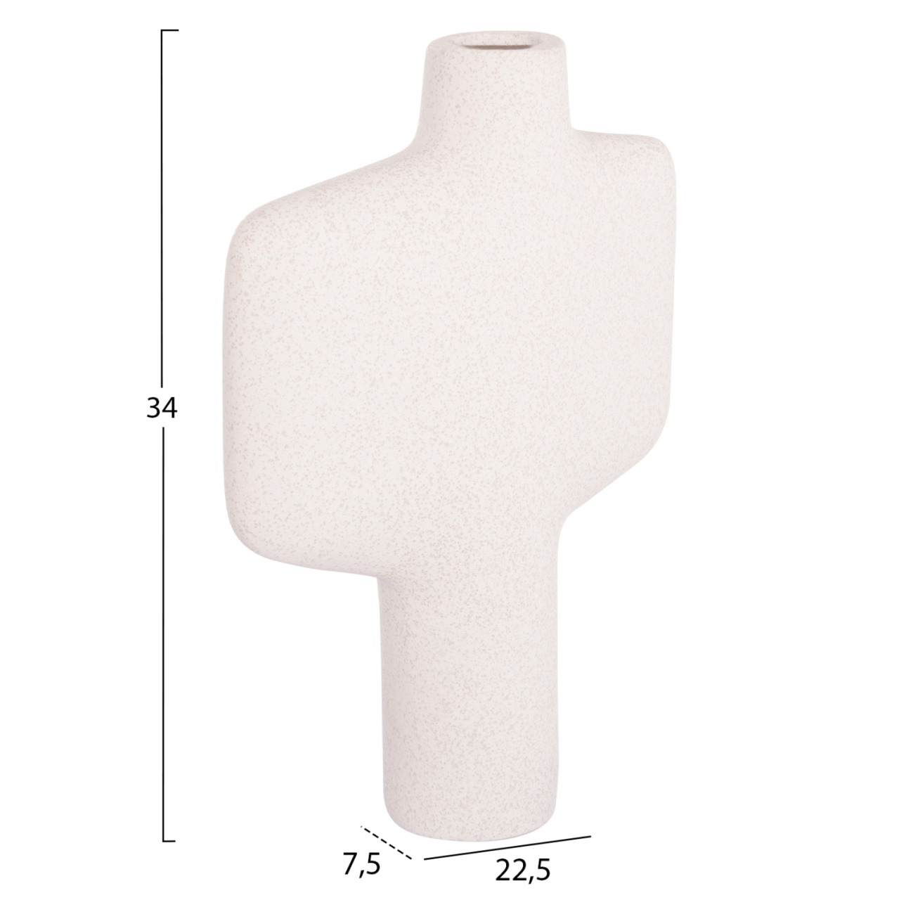 CERAMIC TABLE DECOR SERIES ARKEN HM4622.01 OFF WHITE WITH CRYSTALLISATION 22.5x7.5x34Hcm. [2]