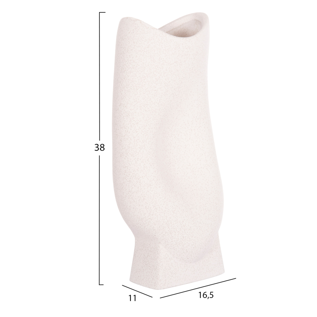 CERAMIC TABLE DECOR SERIES GLAZE HM4609.01 OFF WHITE WITH CRYSTALLISATION 16.5x11x38Hcm. [2]