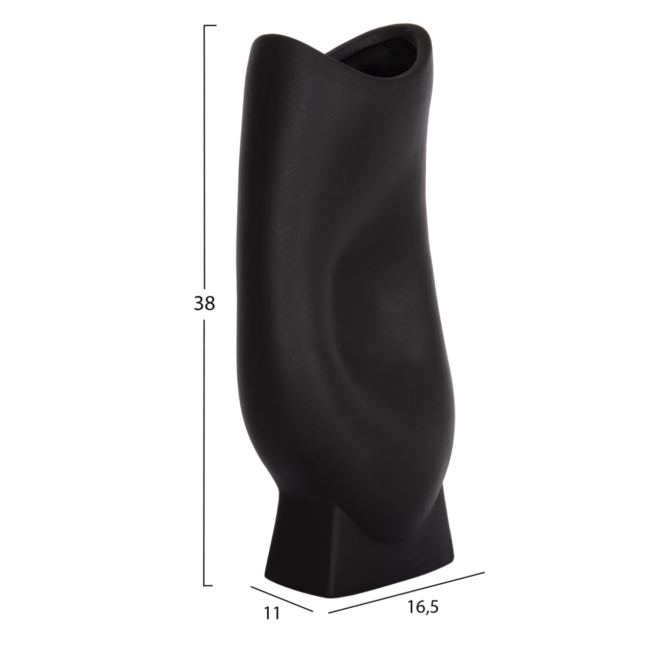 CERAMIC TABLE DECOR SERIES GLAZE HM4609.02 MATTE BLACK 16.5x11x38Hcm. [2]