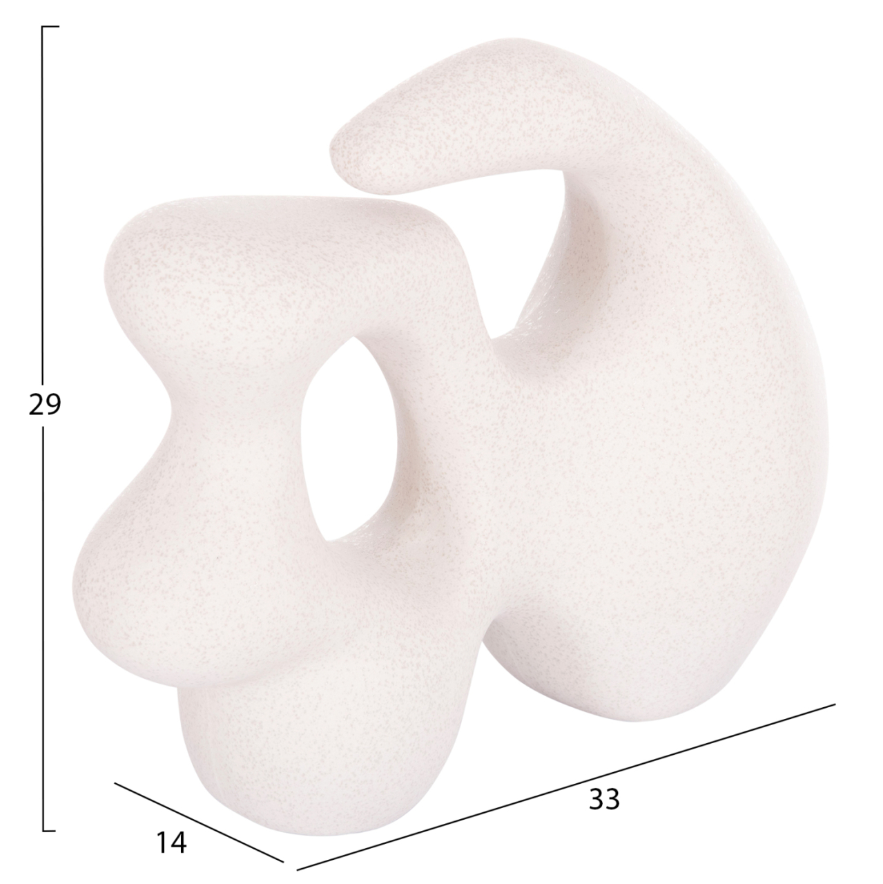 CERAMIC TABLE DECOR SERIES ISIL HM4596 OFF WHITE WITH CRYSTALLISATION 33.5x15.5x30Hcm. [2]